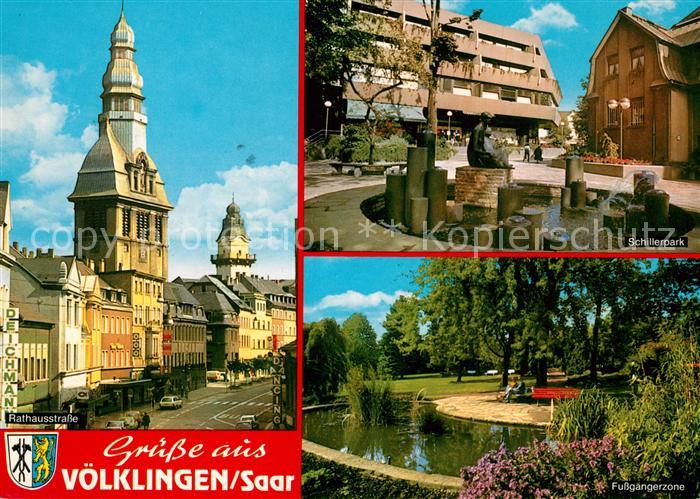 Voelklingen Rathausstrasse Fussgaengerzone Brunnen Schillerpark