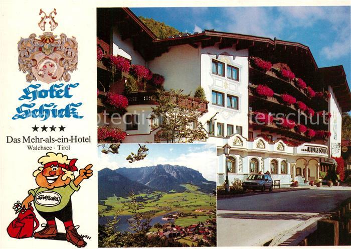 Walchsee Tirol Hotel Schick Wappen Landschaftspanorama Alpen