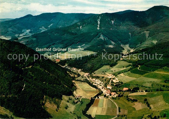 Simonswald Gasthof Gruener Baum im Schwarzwald Fliegeraufnahme