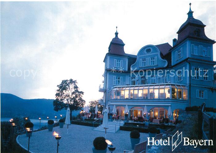 Tegernsee Hotel Bayern Terrasse Seeblick Alpen am Abend