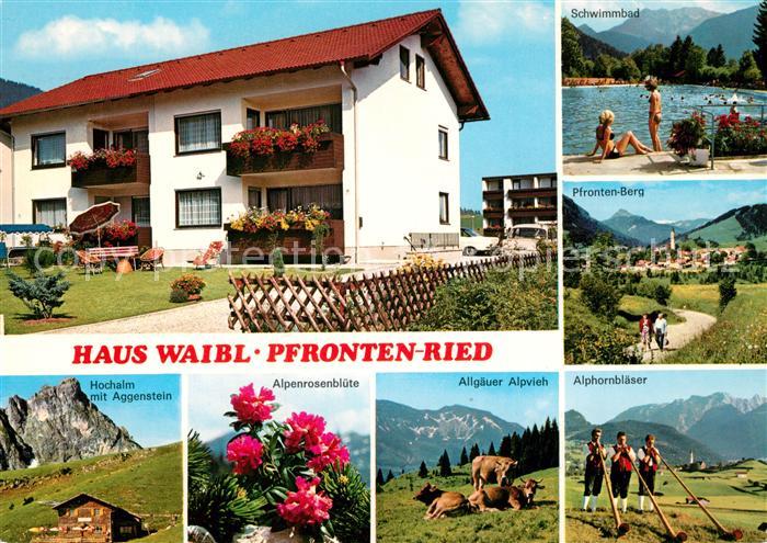 Ried Pfronten Gaestehaus Pension Haus Waibl Freibad Wandern Alphornblaeser Allga