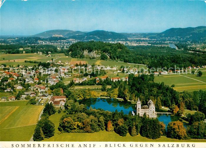 Anif Sommerfrische Schloss Blick gegen Salzburg Fliegeraufnahme