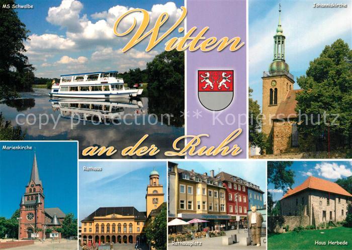 Witten Ruhr MS Schwalbe Rathaus Johanniskirche Haus Herbede Marienkirche