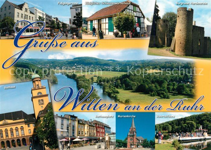 Witten Ruhr Schleusenwaerterhaus Burgruine Hardenstein Rathaus Ruhrtalfaehre