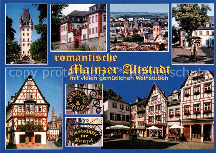 Mainz Rhein Holzturm Zitadelle Weinhaus Spiegel Ballplatz