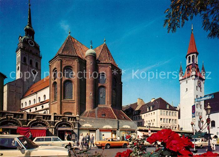Muenchen Viktualienmarkt Alter Peter Altes Rathaus