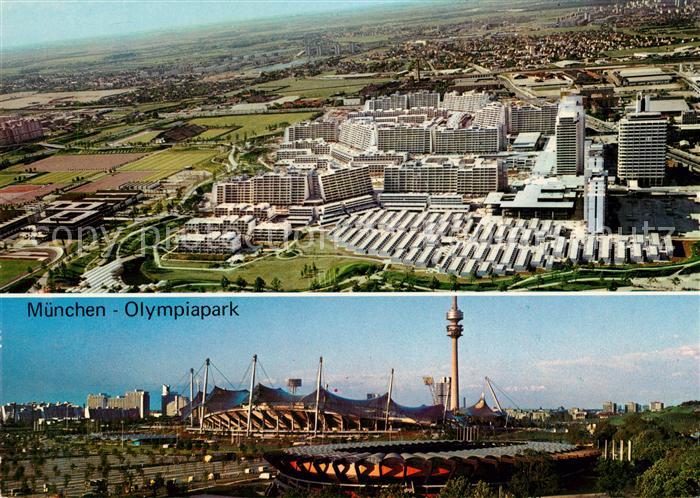 Muenchen Olympiapark Fliegeraufnahme