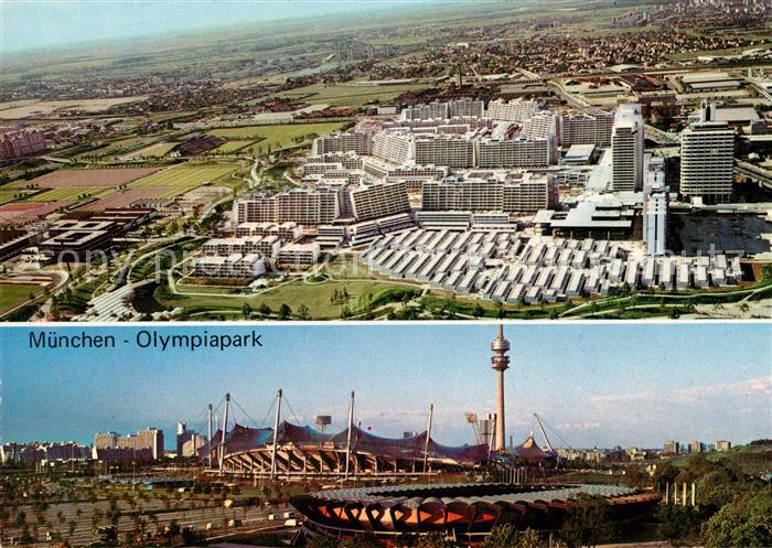 Muenchen Olympiapark Fliegeraufnahme