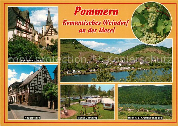 Pommern Mosel Hauptstrasse Fachwerk Camping Kreuzwegkapelle