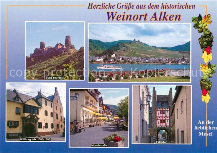 Alken Koblenz Historischer Weinort Burg Thurant Wiltburg Moselstrasse Fallertor