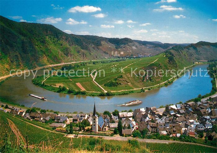 Bremm Mosel Grosse Moselschleife Blick auf den Calmont Klosterruine Stuben und d