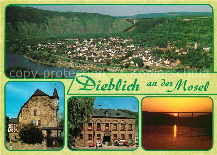 Dieblich Panorama Moseltal Campingplatz Burghaus Heisenberg Schule Sonnenunterga