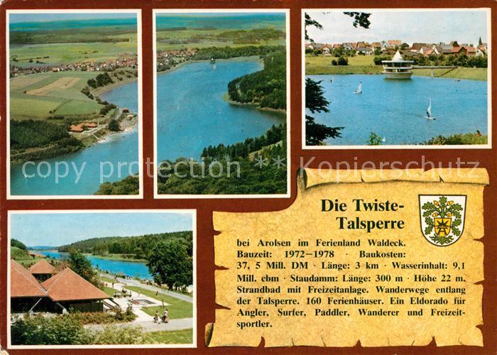 Bad Arolsen Twistetalsperre Fliegeraufnahme Strandbad Freizeitanlage