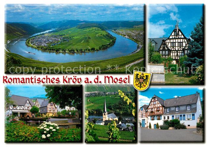 Kroev Mosel Panorama Moseltal Moselschleife Dreigiebelhaus Fachwerkhaus Kirche
