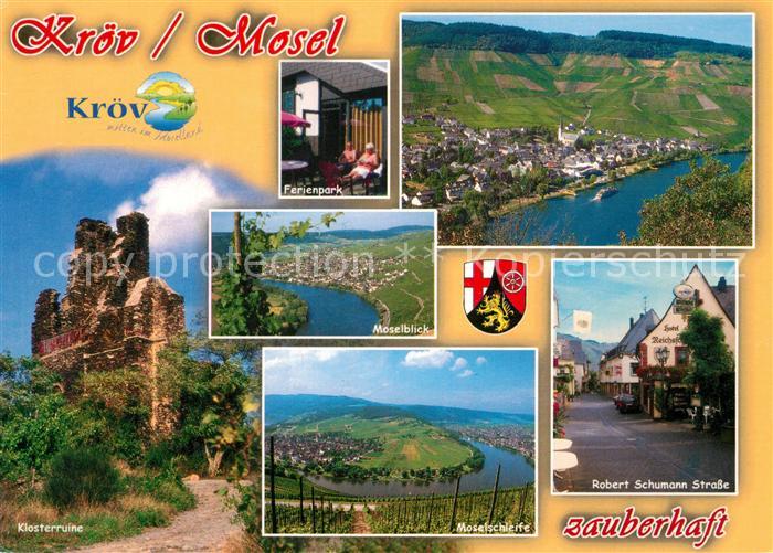 Kroev Mosel Klosterruine Panorama Moseltal Moselschleife Robert Schumann Strasse