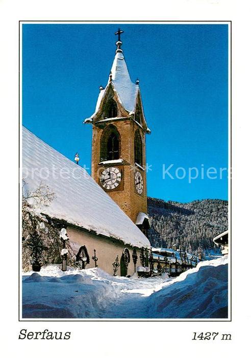 Serfaus Tirol Verschneiter Ort mit Kirche