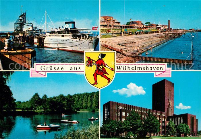 Wilhelmshaven Hafen Dampfer Strandbad See Rathaus Wappen