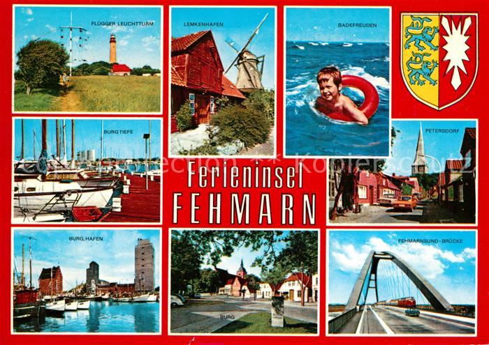 Insel Fehmarn Fluegger Leuchtturm Lemkenhafen Muehle Burg Tiefe Hafen Fehmarnsun