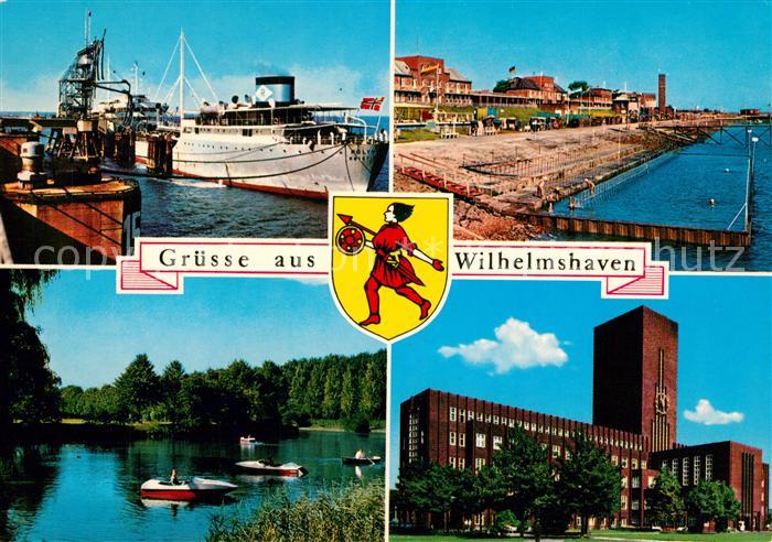 Wilhelmshaven Hafen Dampfer Strandbad See Rathaus Wappen