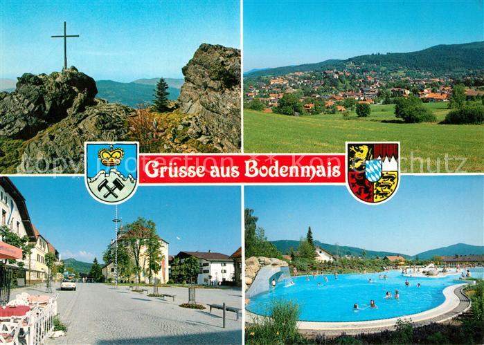 Bodenmais Landschaftspanorama Arber Gipfel Innenstadt Platz Strassencafe Freibad