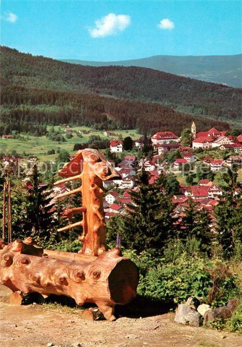 Bodenmais Holzbrunnen Panorama Bayerischer Wald