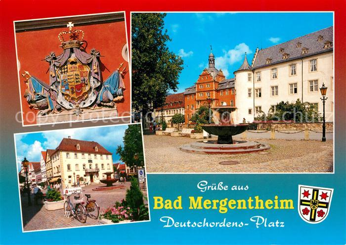 Bad Mergentheim Wappen Krone Brunnen Deutschordensplatz Schloss
