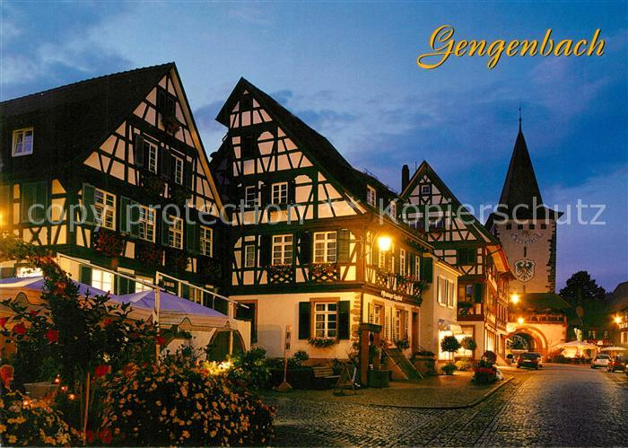 Gengenbach Abendliche Victor Kretz Strasse mit Obertorturm