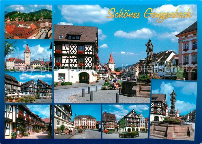 Gengenbach Teilansichten Innenstadt Marktplatz Brunnen Fachwerkhaeuser