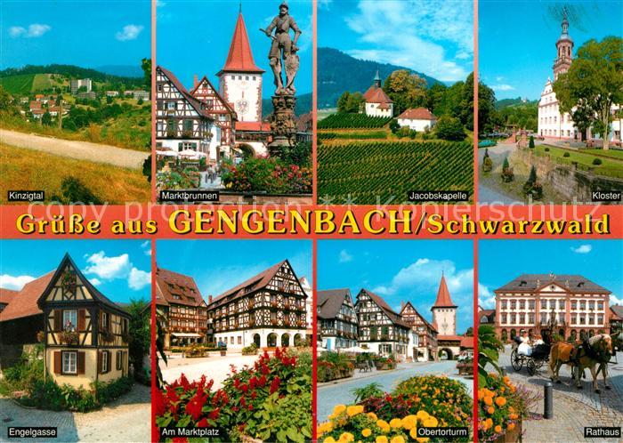 Gengenbach Panorama Kinzigtal Marktbrunnen Turm Jacobskapelle Kloster Engelgasse