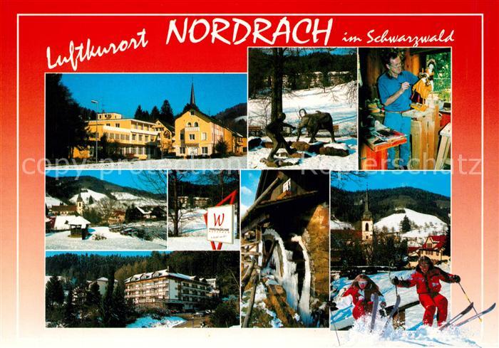 Nordrach Teilansichten Luftkurort Schwarzwald Wasserrad Wintersport