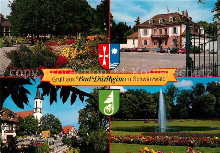 Bad Duerrheim Soleheilbad im Schwarzwald Ortsstrasse mit Kirche Parkanlagen