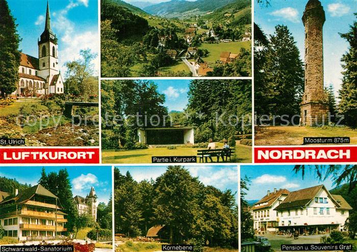 Nordrach St Ulrich Kirche Landschaftspanorama Schwarzwald Moosturm Sanatorium Ko
