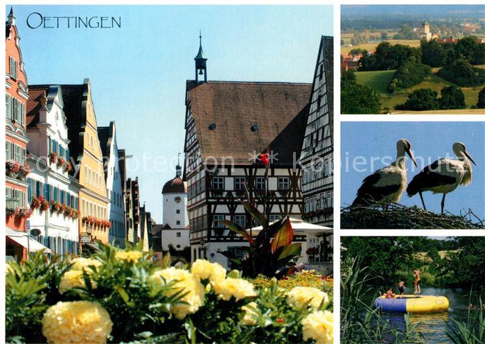 Oettingen Innenstadt Altstadt Fachwerkhaeuser Landschaftspanorama Storchennest S