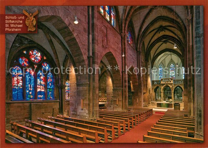Pforzheim Langhaus der Schloss- und Stiftskirche St Michael Innenansicht Kirchen