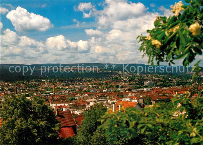 Pforzheim Panorama Blick vom Wartberg Goldstadt Schmuck Silberwaren Uhrenindustr