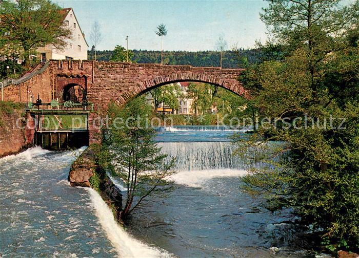 Dillweissenstein Steinerne Bruecke ueber die Nagold Wasserfall