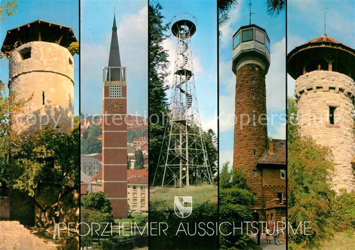 Pforzheim Aussichtstuerme Wartbergturm Stadtkirchenturm Wasserturm Hachelturm