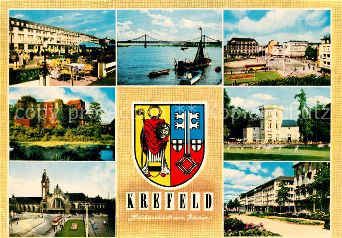 Krefeld Teilansichten Seidenstadt am Rhein Wappen