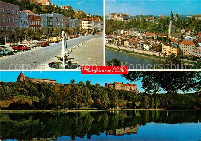 Burghausen Oberbayern Stadtplatz Brunnen Altstadt Kirche Schloss Woehrsee Burg