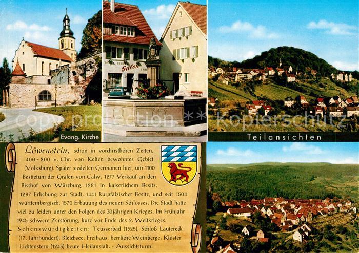 Loewenstein Kirche Brunnen Teilansichten Chronik Wappen