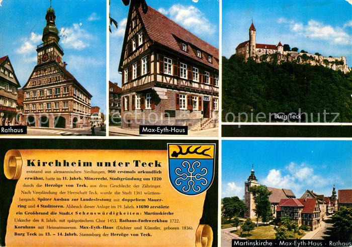 Kirchheim Teck Rathaus Max Eyth Haus Fachwerkhaus Burg Teck Schwaebische Alb Mar