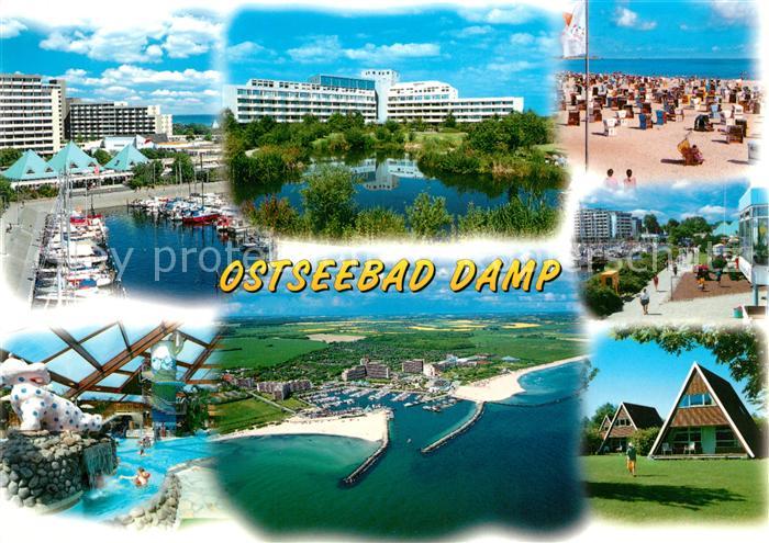 Damp Ostseebad Ferienresort Hallenbad Hafen Strand Fliegeraufnahme