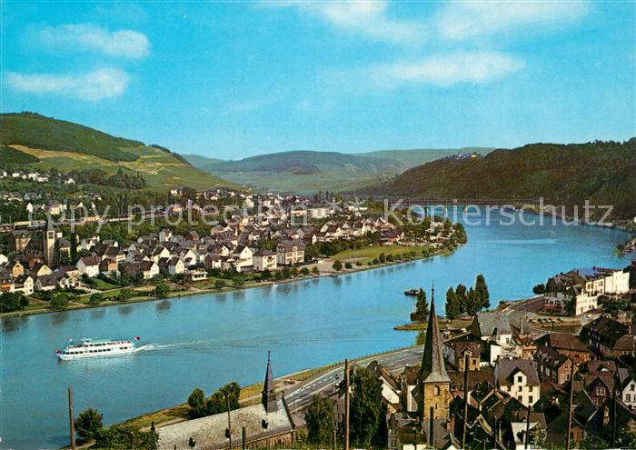 Alf Mosel Panorama Blick ueber die Mosel mit Marienburg