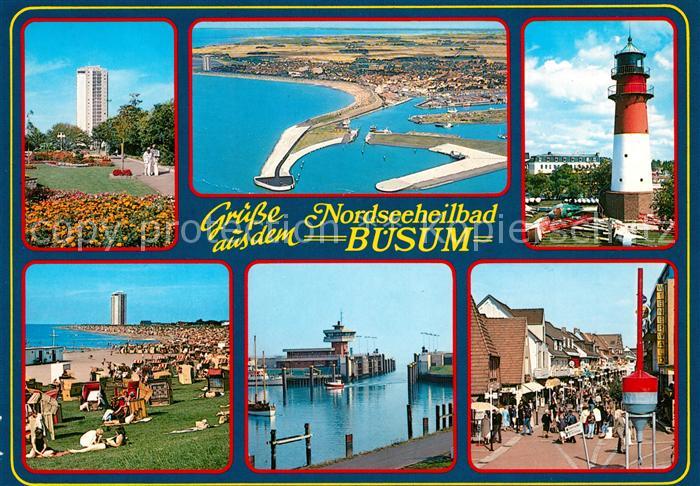 Buesum Nordseebad Promenade Strand Hafen Fussgaengerzone Leuchtturm Fliegeraufna