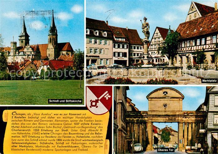 oehringen Hohenlohe Schloss Stiftskirche Marktplatz Brunnen Oberes Tor Chronik W
