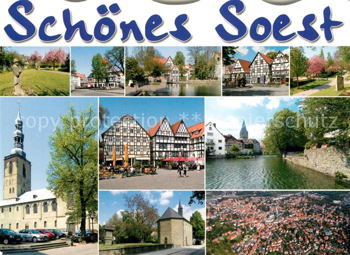 Soest Arnsberg Teilansichten Fachwerkhaeuser Denkmal Kirche Fliegeraufnahme