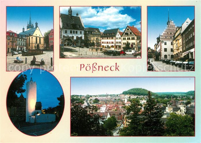 Poessneck Marktplatz Rathaus Weisser Turm