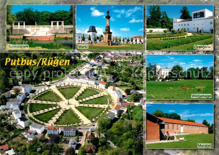 Putbus Ruegen Fliegeraufnahme Markt Orangerie Marstall