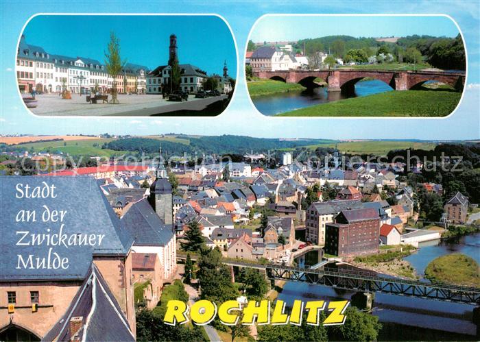 Rochlitz Sachsen Markt  Rathaus Steinbruecke