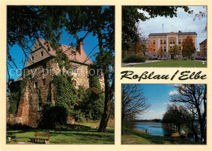 Rosslau Elbe Burg Rathaus Elbwiesen